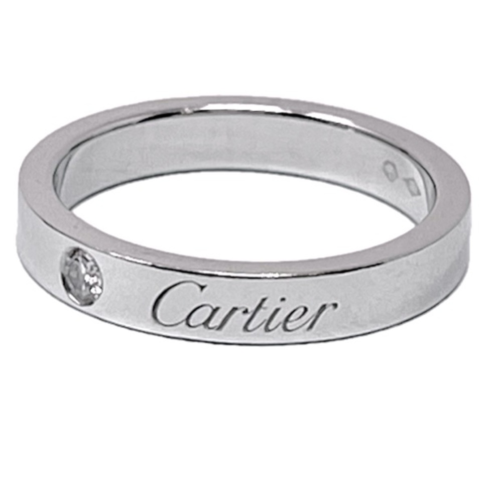 Cartier “C de Cartier” Unisex Platinum and Diamond Ring